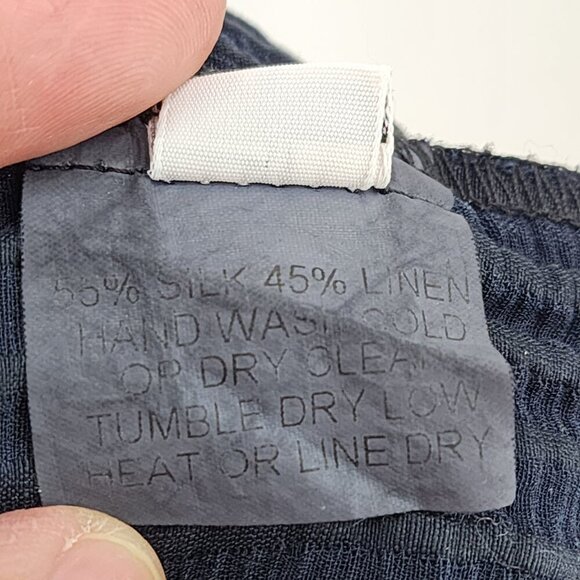 Cynthia Ashby Women's Silk Linen Blend Plisse Dress Shirt - L - Picture 9 of 9